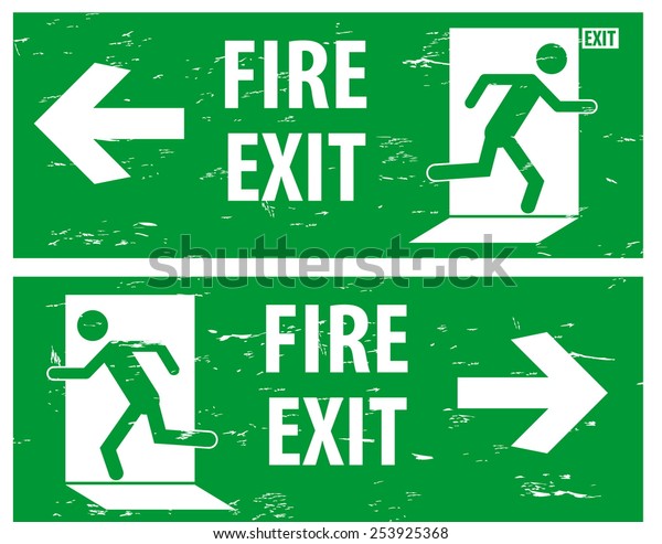 Emergency Exit Vintage Style Easy Remove Stock Vector (Royalty Free ...