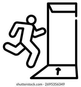 ícone da web de saída de emergência em estilo de estrutura de tópicos