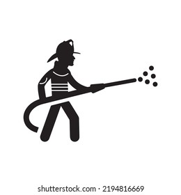 Icono de incendio extinguido de emergencia | Ilustración del vector negro |