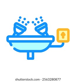emergency eye wash station color icon vector. emergency eye wash station sign. isolated symbol illustration