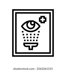 emergency eye wash station line icon vector. emergency eye wash station sign. isolated contour symbol black illustration