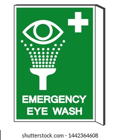 Emergency Eye Wash Symbol Sign, Vector Illustration, Isolate On White Background Label. EPS10