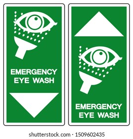Emergency Eye Wash Symbol Sign, Vector Illustration, Isolate On White Background Label. EPS10