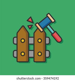 emergency fence vector icon