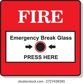 Punto de llamada de alarma de incendio de emergencia con vidrio roto
