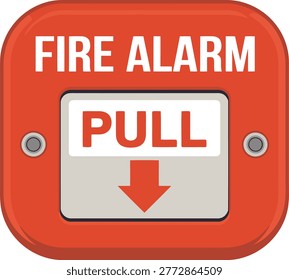 Emergency fire alarm pull station panel for building safety and evacuation systems
