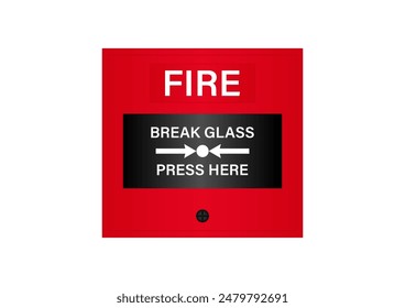 Emergency Fire Alarm System. Vector Illustration Isolated on White Background. 