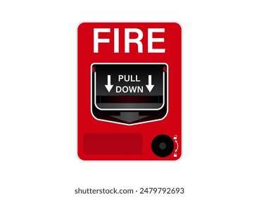 Emergency Fire Alarm System. Vector Illustration Isolated on White Background. 