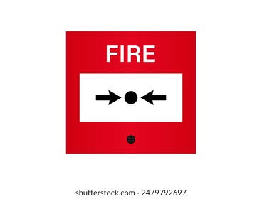 Emergency Fire Alarm System. Vector Illustration Isolated on White Background. 