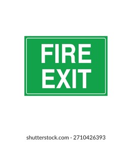 EMERGENCY FIRE EXIT [Arrow Left] Directional Egress Sign - Indicates Escape Path to the Left Vector File