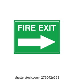 NOTFEUERBEENDIGUNG [Pfeil rechts] Richtungsweisendes Egress-Zeichen - obligatorischer Escape-Pfad, Vektordatei