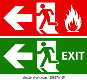 Emergency fire exit door and exit door