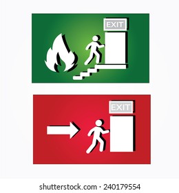 Emergency fire exit door and exit door