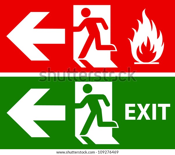 Emergency fire exit door and\
exit door