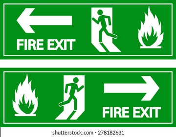 Emergency Fire Exit Door Signs