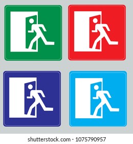 Emergency fire exit door and exit door. vector/EPS10