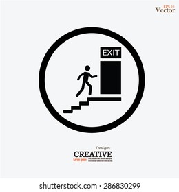 Emergency fire exit door.exit fire. vector   illustration.