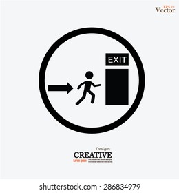 Emergency fire exit door.exit fire. vector   illustration.