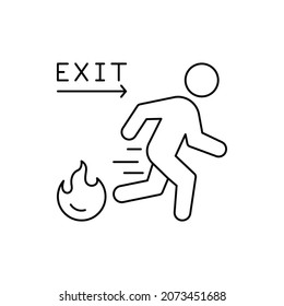 Emergency fire exit icon vector