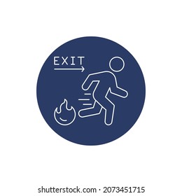 Emergency fire exit icon vector