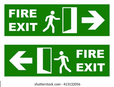 Emergency fire exit sign