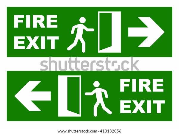 Emergency Fire Exit Sign Stock Vector (Royalty Free) 413132056