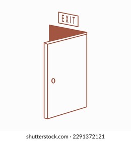 Emergency fire exit sign. exit door sign. Escape help evacuation. Safety vector symbol.