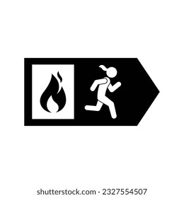 Emergency fire exit sign. isolated on white background. vector illustration
