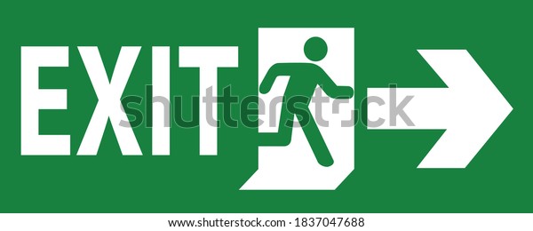 Emergency Fire Exit Sign Running Man Stock Vector (royalty Free 
