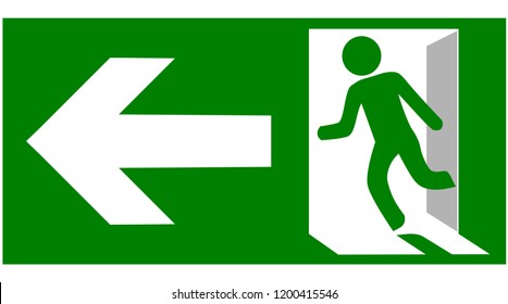 Emergency fire exit sign show the way to escape.