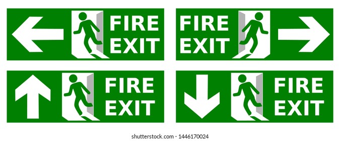 Emergency Fire Exit Sign Show Way Stock Vector (Royalty Free ...