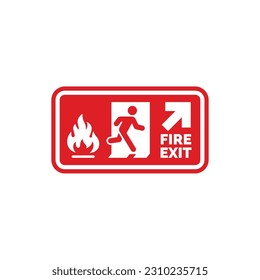 Emergency fire exit symbol icon isolated on white background