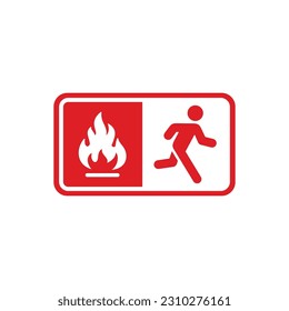 Emergency fire exit symbol icon isolated on white background
