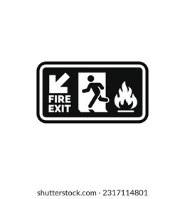 Emergency fire exit symbol icon isolated on white background