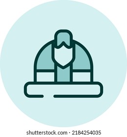 Emergency fire hat, illustration, vector on a white background.