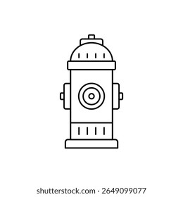 Emergency Fire Hydrant Safety Sign Line Icon