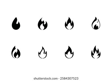 Emergency Fire Icons – Blaze, Warning, and Safety Symbols