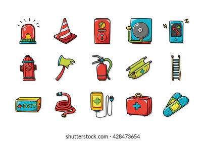 Emergency and fire icons set,eps10