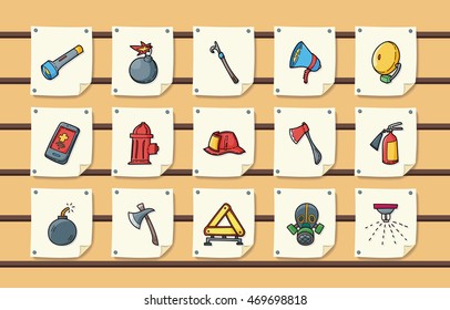 Emergency and fire icons set,eps10