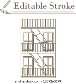Icono de la barra de fuego de emergencia. Diseño sencillo de Stroke modificable. Ilustración vectorial.