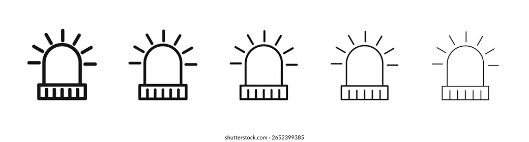 Notfeuer-Sirene Symbol Vektorkontur Set Illustration Zeichen
