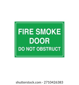 FUEGO DE EMERGENCIA PUERTA DE SMOKE NO OBSTRUYE Señal de advertencia de salida obligatoria - Mantenga un archivo de Vector despejado