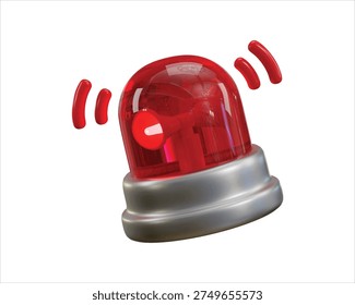 Icono de sirena de bombero de emergencia 3d render peligro precaución Ilustración vectorial de icono de sirena de bombero de emergencia
