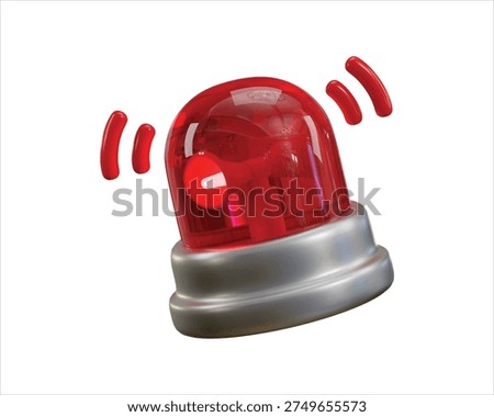 Emergency firefighter siren icon 3d render danger caution emergency firefighter siren light icon vector illustration
