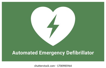 Emergency first aid AED defibrillator sign sticker