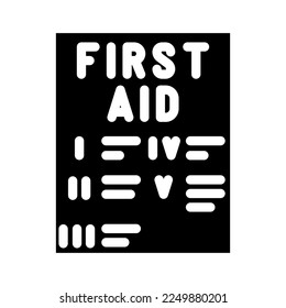 emergency first aid guide first aid glyph icon vector. emergency first aid guide first aid sign. isolated symbol illustration