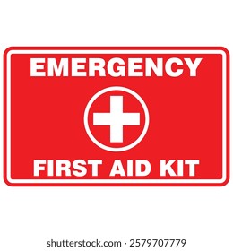 Emergency first aid kit, sign vector