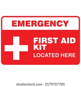 Emergency first aid kit, sign vector