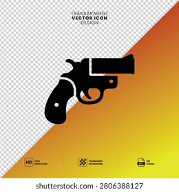 Emergency flare gun silhouette icon for maritime rescue and survival themes. Professional signal pistol illustration perfect for safety manuals and outdoor adventure gaming interface components.