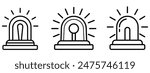 Emergency flashers siren icon. Set of siren icons in flat style. Emergency siren. Vector illustration.